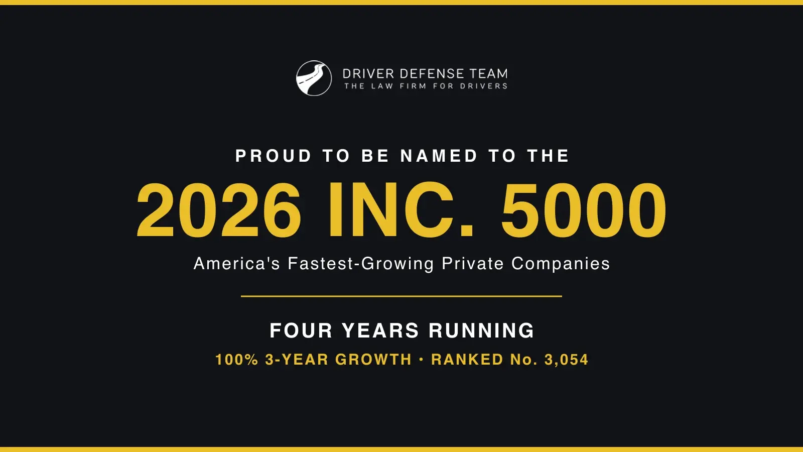 Four Years Running: Driver Defense Team Named to the 2026 Inc. 5000